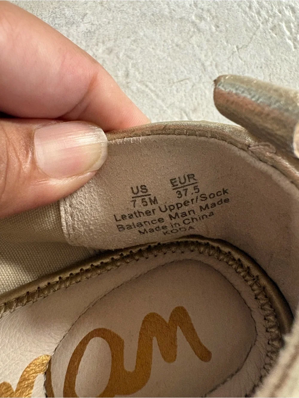 Sam Edelman Metallic Gold Espadrille Slip-On with Stud Trim